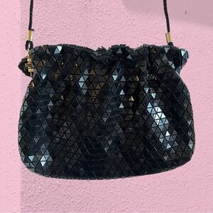 Vintage Artel black geometric evening bag